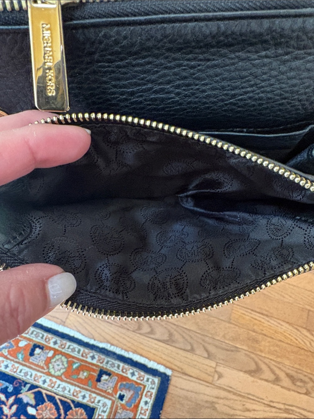 Michael Kors Black Leather Fulton Crossbody Bag - Picture 5 of 8